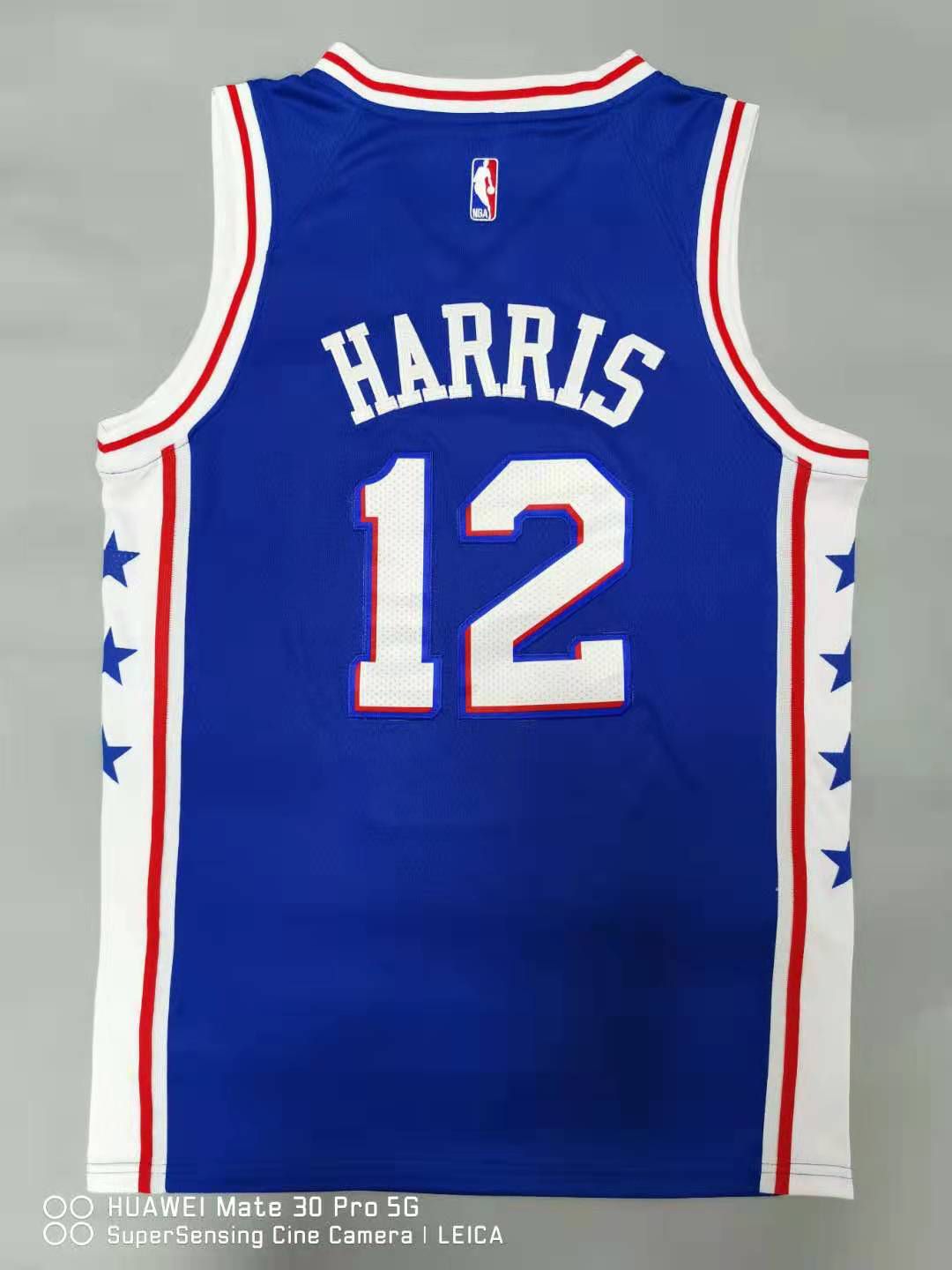 Men Philadelphia 76ers 12 Harris Blue 2021 Nike Game NBA Jersey